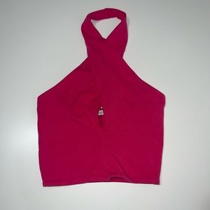 Zara dark pink crop tank